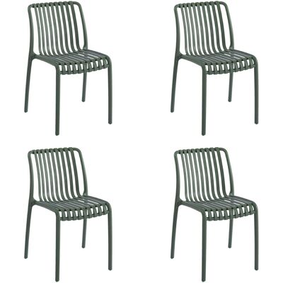 King Home Zestaw 4 Krzeseł Strips Uv Zielone Do Ogrodu I Na Taras King Home Zestaw 4 Krzeseł Strips Uv Zielone Do Ogrodu I Na Taras