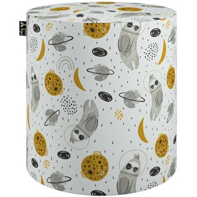 Tipi Puf Bobby - Biało i Ecru - ø40, 40cm - Puf Tipi Puf Bobby - Biało i Ecru - ø40, 40cm - Puf