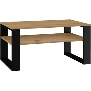 Stolik Kawowy MODERN 1P Dąb Artisan Czarna Z Półką Ława Do Salonu 90X58X50 Topeshop Stolik Kawowy MODERN 1P Dąb Artisan Czarna Z Półką Ława Do Salonu 90X58X50 Topeshop