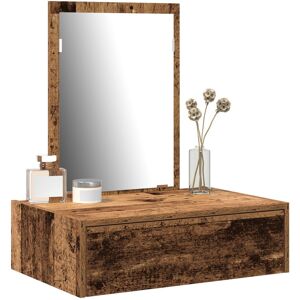 vidaXL Rustykalny drewniany stolik kosmetyczny - 60x40 cm - Brązowy - Stolik do makijażu vidaXL Rustykalny drewniany stolik kosmetyczny - 60x40 cm - Brązowy - Stolik do makijażu