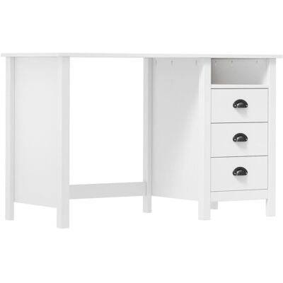 Biurko do gabinetu tradycyjne białe 120 cm vidaXL z szufladami Biurko do gabinetu tradycyjne białe 120 cm vidaXL z szufladami