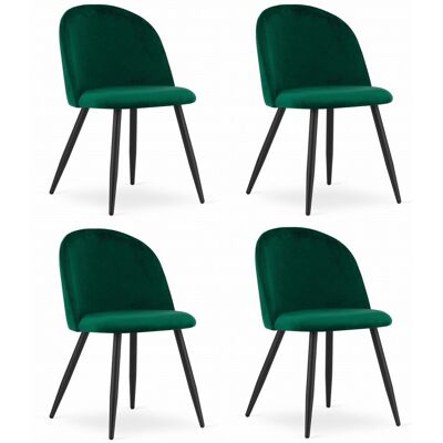 Inny producent Krzesło BELLO - aksamit zieleń / nogi czarne x 4 Inny producent Krzesło BELLO - aksamit zieleń / nogi czarne x 4