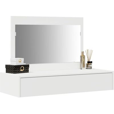 vidaXL Biały Drewniany 100x40x70cm Lustro Toaletka - Toaletka vidaXL Biały Drewniany 100x40x70cm Lustro Toaletka - Toaletka