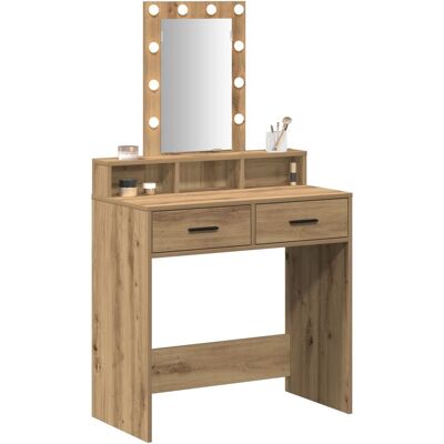 vidaXL Artisan Eiche Holz, MDF 79 x 41 x 140 cm Vanity Tisch Brown - Toaletka vidaXL Artisan Eiche Holz, MDF 79 x 41 x 140 cm Vanity Tisch Brown - Toaletka