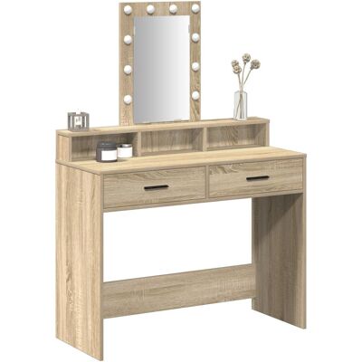 vidaXL Sonoma Eiche Holzwerkstoff Lustro Stół - Meble do Sypialni vidaXL Sonoma Eiche Holzwerkstoff Lustro Stół - Meble do Sypialni