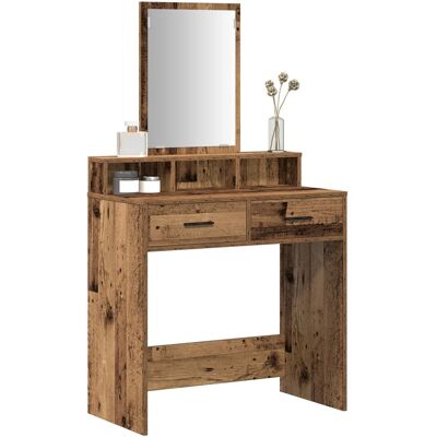 vidaXL Old Wood Prostokątny Stolik do Makijażu - Meble Sypialni vidaXL Old Wood Prostokątny Stolik do Makijażu - Meble Sypialni