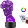 Plexido Lampka na Biurko Statuetka Led Piosenkarz Justin Bieber Autograf Beliebers