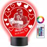 Plexido Lampka Nocna LED 3D Miłość Twoje Zdjęcie Prezent Twój Napis Imię Grawer