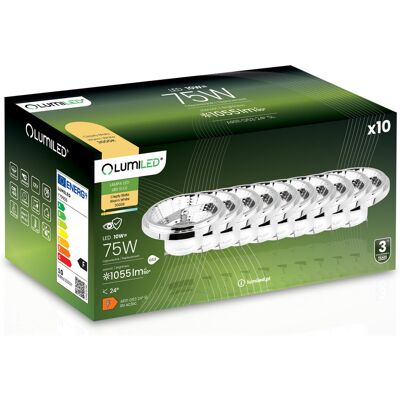 10x Żarówka LED G53 Reflektor AR111 10W = 75W 1055lm 3000K Ciepła 24° 12V Srebrna LUMILED 10x Żarówka LED G53 Reflektor AR111 10W = 75W 1055lm 3000K Ciepła 24° 12V Srebrna LUMILED