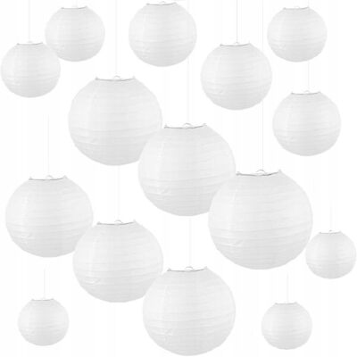 Inny producent 12SZT Papierowy KLOSZ ABAŻUR lampion BIAŁY 15cm 20cm 25cm 30cm Inny producent 12SZT Papierowy KLOSZ ABAŻUR lampion BIAŁY 15cm 20cm 25cm 30cm