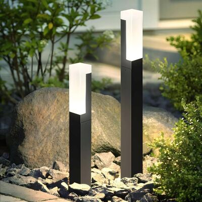 Inny producent 2 sztuki Zewnętrzna lampa podłogowa LED, 6 W, czarna, zimna biel 6000 K Inny producent 2 sztuki Zewnętrzna lampa podłogowa LED, 6 W, czarna, zimna biel 6000 K