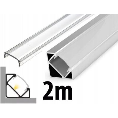 LED-ONE 2mb Profil ALUMINIOWY NAROŻNY typ C P3-1 SREBRNY do taśm led + KLOSZ LED-ONE 2mb Profil ALUMINIOWY NAROŻNY typ C P3-1 SREBRNY do taśm led + KLOSZ