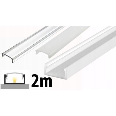 LED-ONE 2mb Profil ALUMINIOWY nawierzchniowy typ A P4-1 biały do taśm led + KLOSZ LED-ONE 2mb Profil ALUMINIOWY nawierzchniowy typ A P4-1 biały do taśm led + KLOSZ