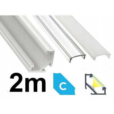 LED-ONE 2mb Profil typ C aluminiowy NAROŻNY BIAŁY z KLOSZEM do taśm led LED-ONE 2mb Profil typ C aluminiowy NAROŻNY BIAŁY z KLOSZEM do taśm led
