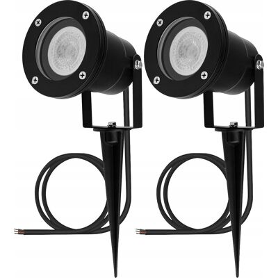 NNLED 2x Lampa Ogrodowa Wbijana LED GU10 IP54 WODOSZCZELNA Czarna z Przewodem 1m HORTI LUMILED NNLED 2x Lampa Ogrodowa Wbijana LED GU10 IP54 WODOSZCZELNA Czarna z Przewodem 1m HORTI LUMILED