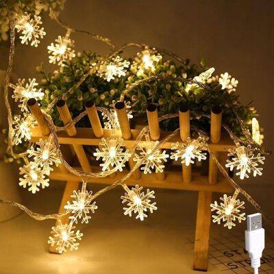 Inny producent 6M 40LED ŚNIEŻYNKA LAMPKI LED USB NA ZEWNĄTRZ WNĘTRZA ŚWIĄTECZNE Inny producent 6M 40LED ŚNIEŻYNKA LAMPKI LED USB NA ZEWNĄTRZ WNĘTRZA ŚWIĄTECZNE