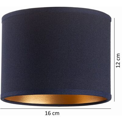 Tornado Abażur do lampy okrągły walec tuba 16 cm granatowo-złoty Tornado Abażur do lampy okrągły walec tuba 16 cm granatowo-złoty