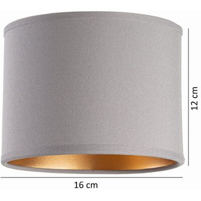 Tornado Abażur do lampy okrągły walec tuba 16 cm szaro-złoty Tornado Abażur do lampy okrągły walec tuba 16 cm szaro-złoty