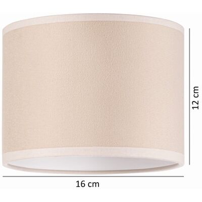 Tornado Abażur do lampy okrągły walec tuba 16 cm welurowy beżowy Tornado Abażur do lampy okrągły walec tuba 16 cm welurowy beżowy