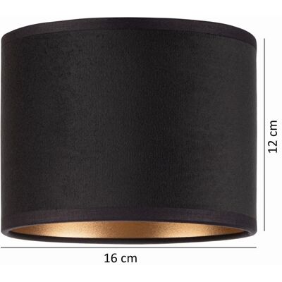 Tornado Abażur Do Lampy Okrągły Walec Tuba 16 Cm Welurowy Czarno-Złoty Tornado Abażur Do Lampy Okrągły Walec Tuba 16 Cm Welurowy Czarno-Złoty