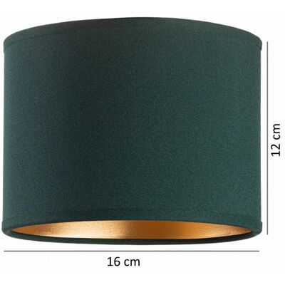 Tornado Abażur do lampy okrągły walec tuba 16 cm zielono-złoty Tornado Abażur do lampy okrągły walec tuba 16 cm zielono-złoty