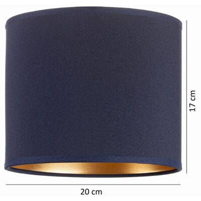 Tornado Abażur do lampy okrągły walec tuba 20 cm granatowo-złoty Tornado Abażur do lampy okrągły walec tuba 20 cm granatowo-złoty