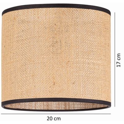 Tornado Abażur do lampy okrągły walec tuba 20 cm jutowy beżowo-czarny Tornado Abażur do lampy okrągły walec tuba 20 cm jutowy beżowo-czarny