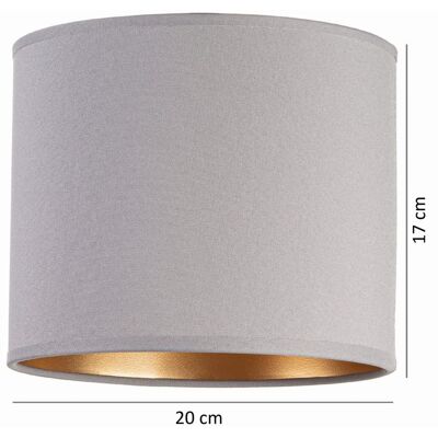 Tornado Abażur do lampy okrągły walec tuba 20 cm szaro-złoty Tornado Abażur do lampy okrągły walec tuba 20 cm szaro-złoty