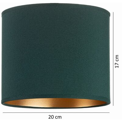Tornado Abażur do lampy okrągły walec tuba 20 cm zielono-złoty Tornado Abażur do lampy okrągły walec tuba 20 cm zielono-złoty