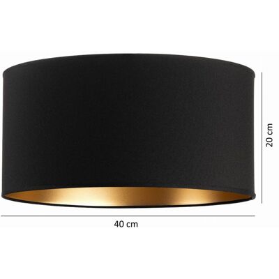 Tornado Abażur do lampy stojącej okrągły walec tuba 40 cm czarno-złoty Tornado Abażur do lampy stojącej okrągły walec tuba 40 cm czarno-złoty