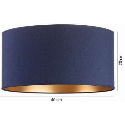 Tornado Abażur do lampy stojącej okrągły walec tuba 40 cm granatowo-złoty Tornado Abażur do lampy stojącej okrągły walec tuba 40 cm granatowo-złoty