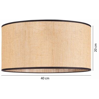 Tornado Abażur do lampy stojącej okrągły walec tuba 40 cm jutowy beżowo-czarny Tornado Abażur do lampy stojącej okrągły walec tuba 40 cm jutowy beżowo-czarny