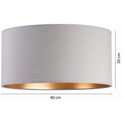 Tornado Abażur do lampy stojącej okrągły walec tuba 40 cm szaro-złoty Tornado Abażur do lampy stojącej okrągły walec tuba 40 cm szaro-złoty