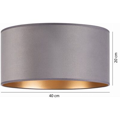 Tornado Abażur do lampy stojącej okrągły walec tuba 40 cm welurowy szaro-złoty Tornado Abażur do lampy stojącej okrągły walec tuba 40 cm welurowy szaro-złoty