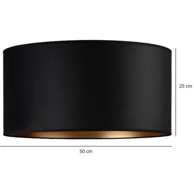 Inny producent Abażur Do Lampy Stojącej Okrągły Walec Tuba 50 Cm Welurowy Czarno-Złoty Inny producent Abażur Do Lampy Stojącej Okrągły Walec Tuba 50 Cm Welurowy Czarno-Złoty