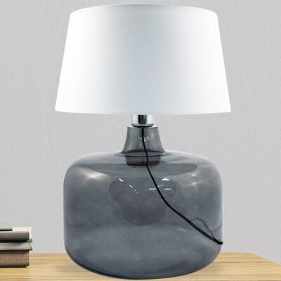Abażurowa LAMPA stołowa BATUMI 5530WH Zuma Line stojąca LAMPKA szklana nocna biała grafitowa Abażurowa LAMPA stołowa BATUMI 5530WH Zuma Line stojąca LAMPKA szklana nocna biała grafitowa