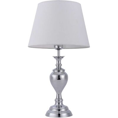 Italux Etien - Klasyczna lampa stołowa chromowana z białym kloszem - Lampa stołowa Italux Etien - Klasyczna lampa stołowa chromowana z białym kloszem - Lampa stołowa
