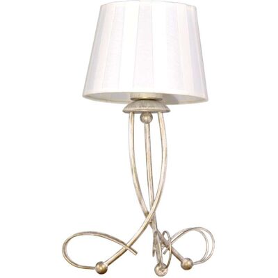 Abażurowa LAMPA stołowa K-4083 Kaja stojąca LAMPKA biurkowa w stylu angielskim beżowa złota Abażurowa LAMPA stołowa K-4083 Kaja stojąca LAMPKA biurkowa w stylu angielskim beżowa złota
