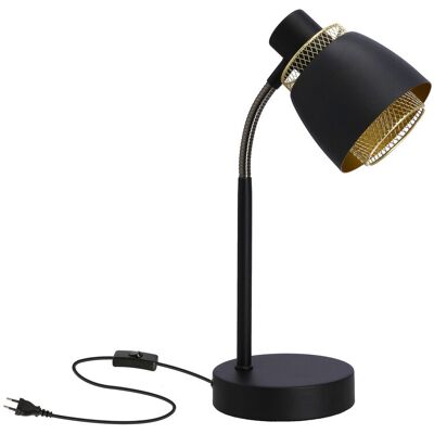 Candellux Lighting Aleksandria lampa stołowa czarny 1x40w e14 klosz czarny+złoty Candellux Lighting Aleksandria lampa stołowa czarny 1x40w e14 klosz czarny+złoty