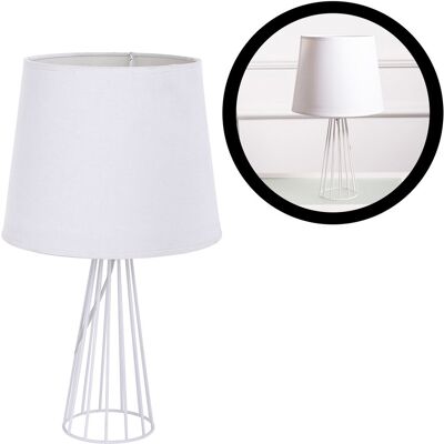Altom Design, Lampa stołowa z podstawą metalową, szprosową, szara, 23x40 cm Altom Design, Lampa stołowa z podstawą metalową, szprosową, szara, 23x40 cm