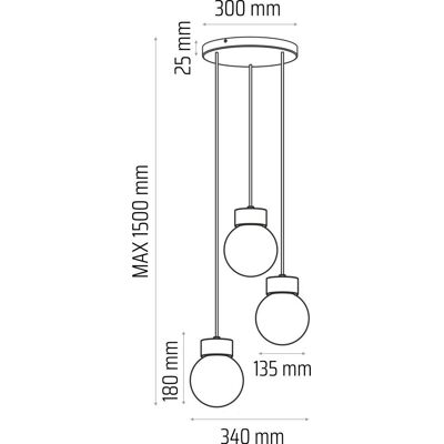 Biała lampa wisząca - E14/40 W - 34/150 cm - Lampa wisząca Biała lampa wisząca - E14/40 W - 34/150 cm - Lampa wisząca