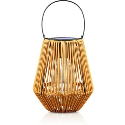 Interlook Bezprzewodowa lampa solarna w stylu BOHO Rattanowa, ogrodowa lampa z uchwytem JX21-Bamboo Interlook Bezprzewodowa lampa solarna w stylu BOHO Rattanowa, ogrodowa lampa z uchwytem JX21-Bamboo
