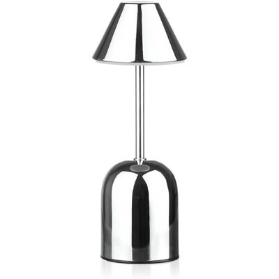 Interlook Bezprzewodowa lampka nocna z wbudowanym akumulatorem 2000 mAh Nowoczesna lampka stołowa z regulacją mocy oraz barwy świecenia YG-D020-Silver Interlook Bezprzewodowa lampka nocna z wbudowanym akumulatorem 2000 mAh Nowoczesna lampka stołowa z regulacją mocy oraz barwy świecenia YG-D020-Silver
