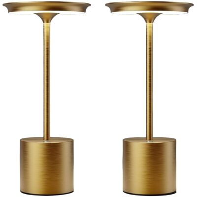 Inny producent Bezprzewodowa Lampka Stołowa LED 3 Barwy Światła IP54 Zestaw 2 Sztuki Złota Inny producent Bezprzewodowa Lampka Stołowa LED 3 Barwy Światła IP54 Zestaw 2 Sztuki Złota