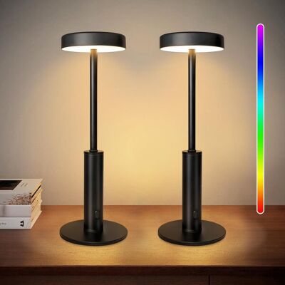 Inny producent Bezprzewodowa Lampka Stołowa Nocna LED RGB Zestaw 2 Sztuki Dotykowa Inny producent Bezprzewodowa Lampka Stołowa Nocna LED RGB Zestaw 2 Sztuki Dotykowa