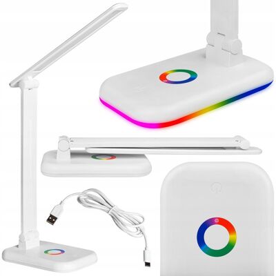 Biała lampa biurkowa Alma LED RGB + CCT 12W 0519 LVT Biała lampa biurkowa Alma LED RGB + CCT 12W 0519 LVT