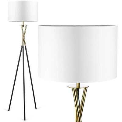 Interlook Biała lampa podłogowa Nowoczesne, stylowe oświetlenie do salonu, sypialni Biała lampa stojąca z metalowym stelażem HM112-WHITE Interlook Biała lampa podłogowa Nowoczesne, stylowe oświetlenie do salonu, sypialni Biała lampa stojąca z metalowym stelażem HM112-WHITE