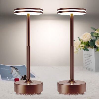 Inny producent BRAVZBURG LAMPA STOŁOWA BEZPRZEWODOWA aluminium BRĄZOWA 26 cm - 2 sztuki Inny producent BRAVZBURG LAMPA STOŁOWA BEZPRZEWODOWA aluminium BRĄZOWA 26 cm - 2 sztuki