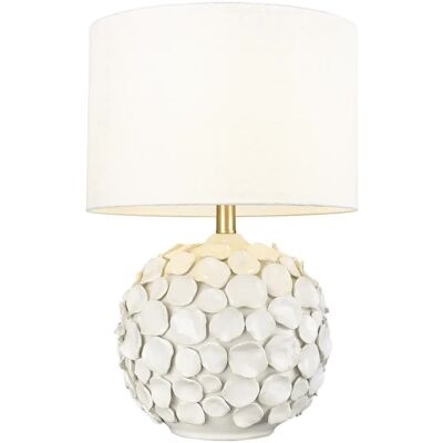 Cosmolight Ceramiczna lampa stołowa Kotor T01030BR-WH biała mosiądz Cosmolight Ceramiczna lampa stołowa Kotor T01030BR-WH biała mosiądz