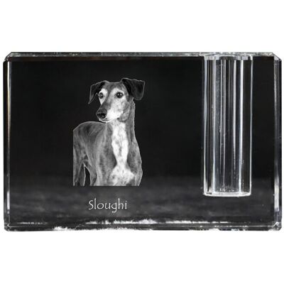 Chart perski, Saluki - stojak na długopis, kryształowy organizer ze zdjęciem psa, unikatowa ozdoba biurka marki Art-Dog Chart perski, Saluki - stojak na długopis, kryształowy organizer ze zdjęciem psa, unikatowa ozdoba biurka marki Art-Dog